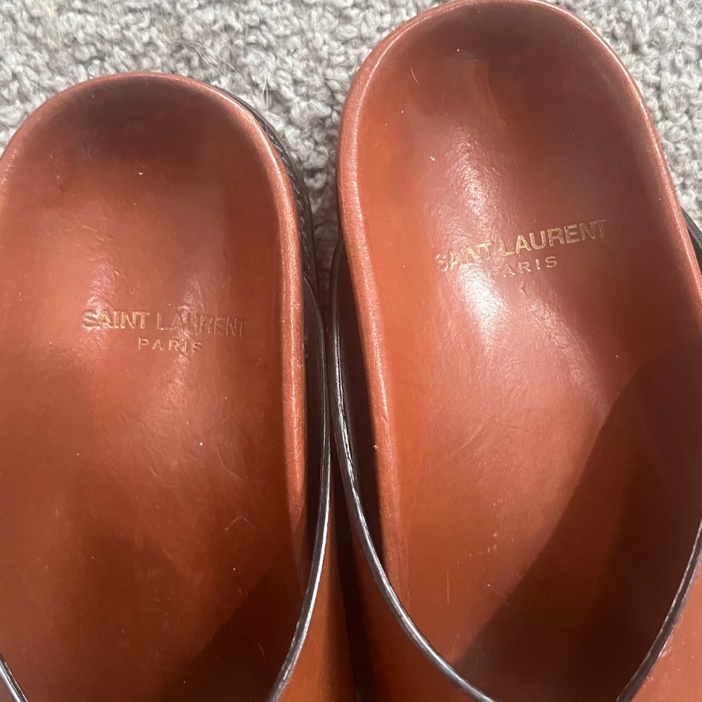 Saint Laurent Brown Leather Sandals - Picture 5 of 7